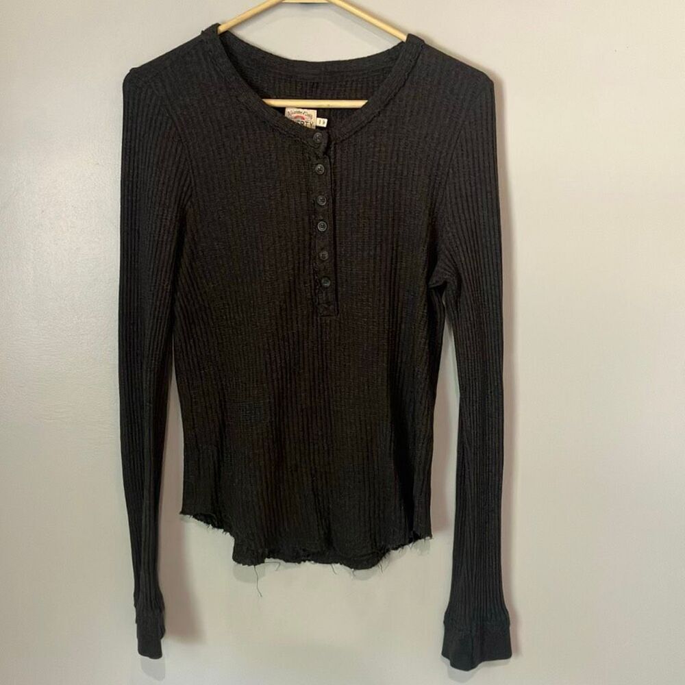 Faherty Legend Apres Henley Dark Grey Medium Y2K inspired Bella #400